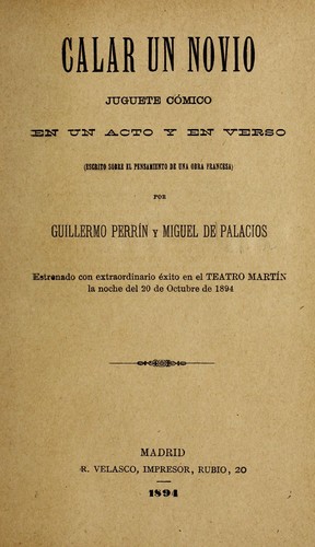 Portada de Calar un novio