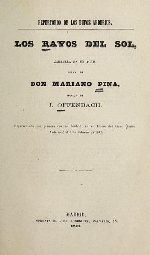 Portada de Los rayos del sol