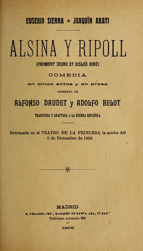 Portada de Alsina y Ripoll