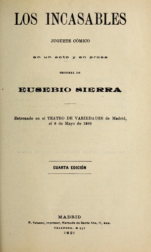Portada de Los incasables