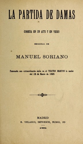 Portada de La partida de damas