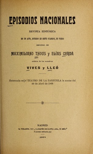 Portada de Episodios nacionales