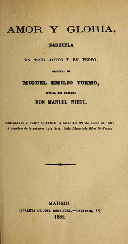 Portada de Amor y gloria