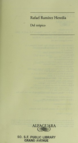 Portada de Del trópico