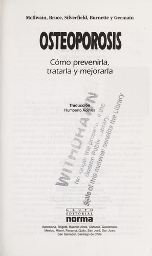 Portada de Osteoporosis
