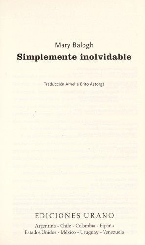 Portada de Simplemente inolvidable
