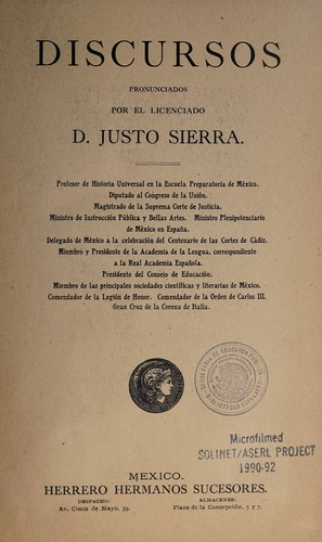 Portada de Discursos