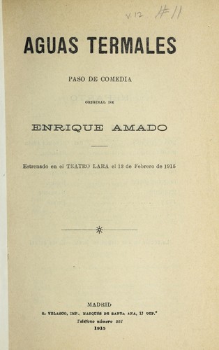 Portada de Aguas termales: Paso de comedia
