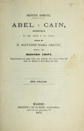 Portada de Abel y Caín