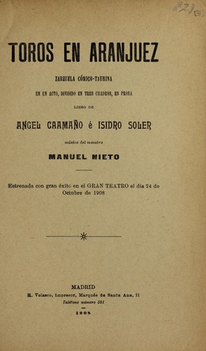 Portada de Toros en Aranjuez