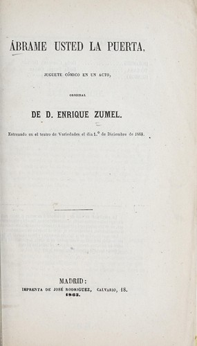 Portada de Abrame Usted la puerta