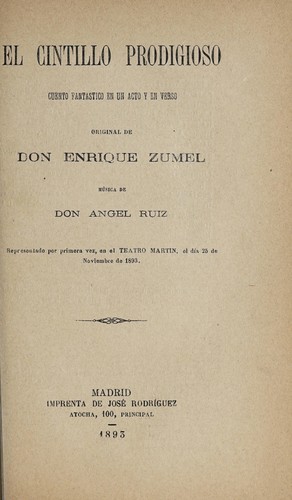 Portada de El cintillo prodigioso