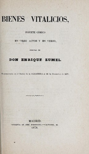 Portada de Bienes vitalicios