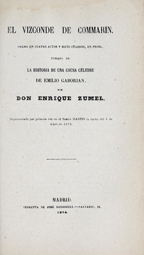 Portada de El vizconde de Commarin
