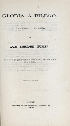 Portada de Gloria a Bilbao