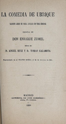 Portada de La comedia de Ubrique