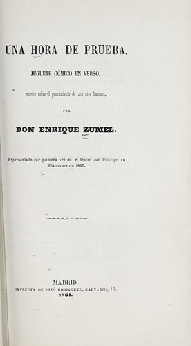 Portada de Una hora de prueba