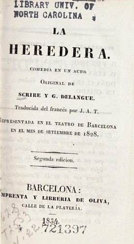 Portada de La heredera