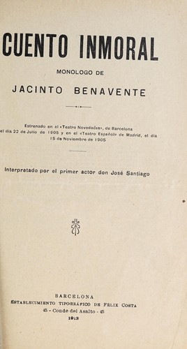 Portada de Cuento inmoral