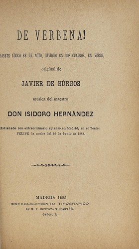 Portada de !De verbena!