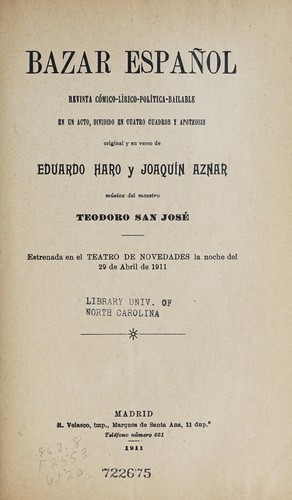 Portada de Bazar español