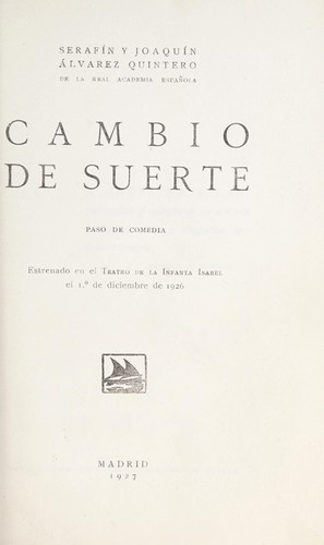 Portada de Cambio de suerte