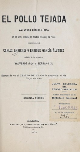 Portada de El pollo Tejada