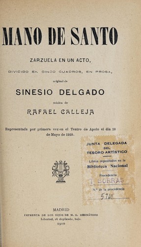 Portada de Mano de santo