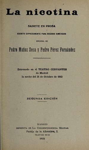 Portada de La nicotina
