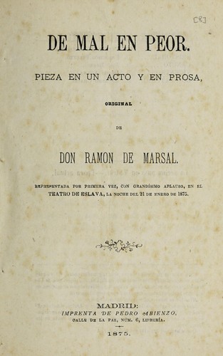 Portada de De mal en peor