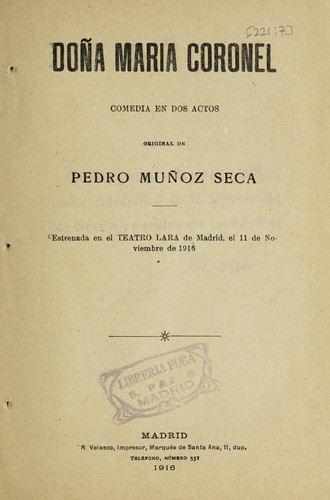 Portada de Doña María Coronel