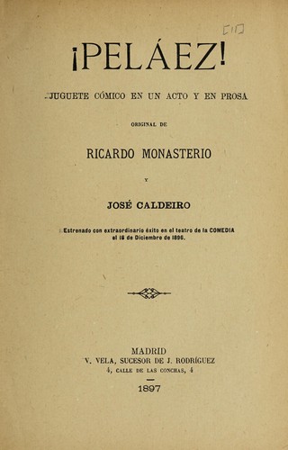 Portada de ¡Peláez!