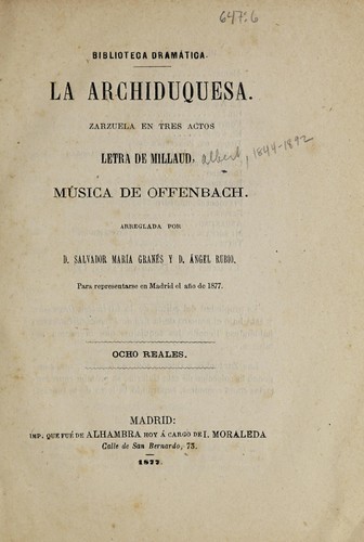 Portada de La archiduquesa