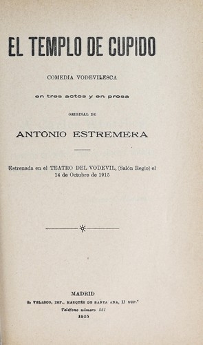 Portada de El templo de Cupido