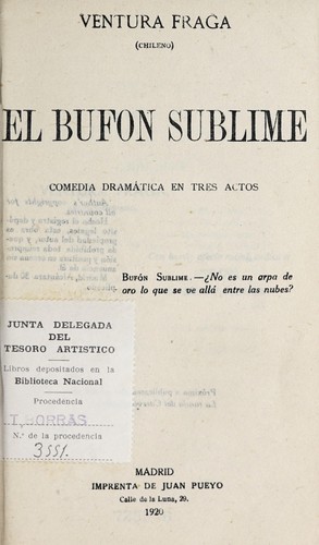 Portada de El bufon sublime