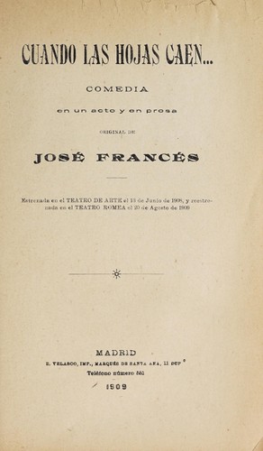 Portada de Cuando las hojas caen