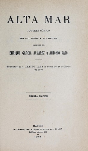 Portada de Alta mar