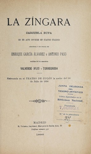 Portada de La zíngara