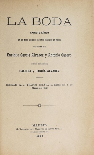 Portada de La boda