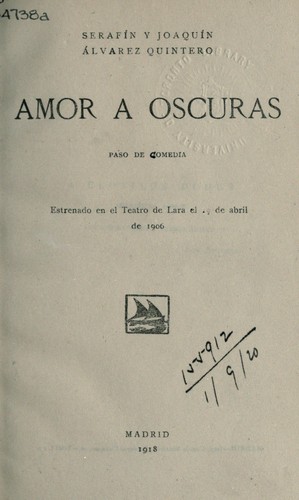Portada de Amor a oscuras