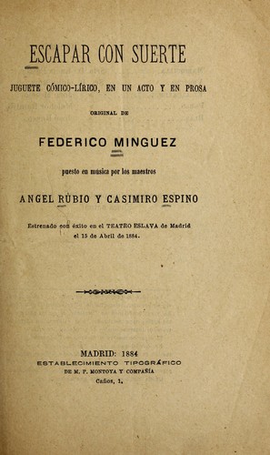 Portada de Escapar con suerte