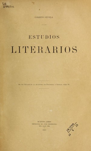 Portada de Estudios literarios