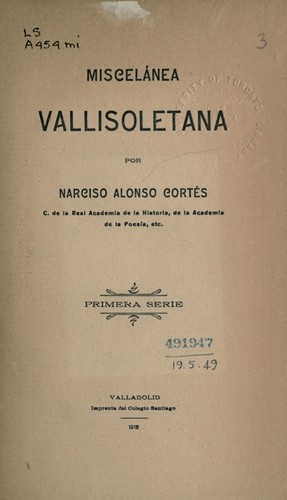 Portada de Miscelánea vallisoletana