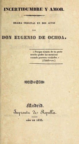 Portada de Incertidumbre y amor