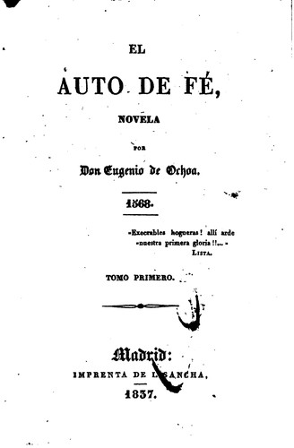 Portada de El auto de fé: Novela