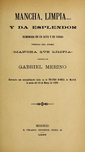 Portada de Mancha, limpia-- y da esplendor