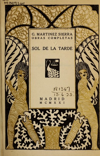 Portada de Sol de la tarde: obra completa