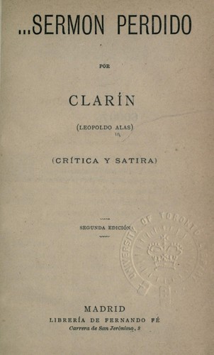 Portada de Sermo perdido