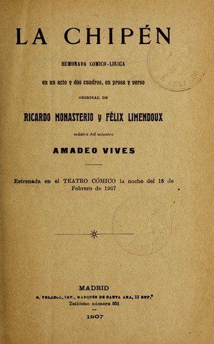 Portada de La chipe n
