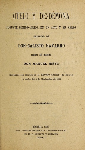 Portada de Otelo y Desde mona